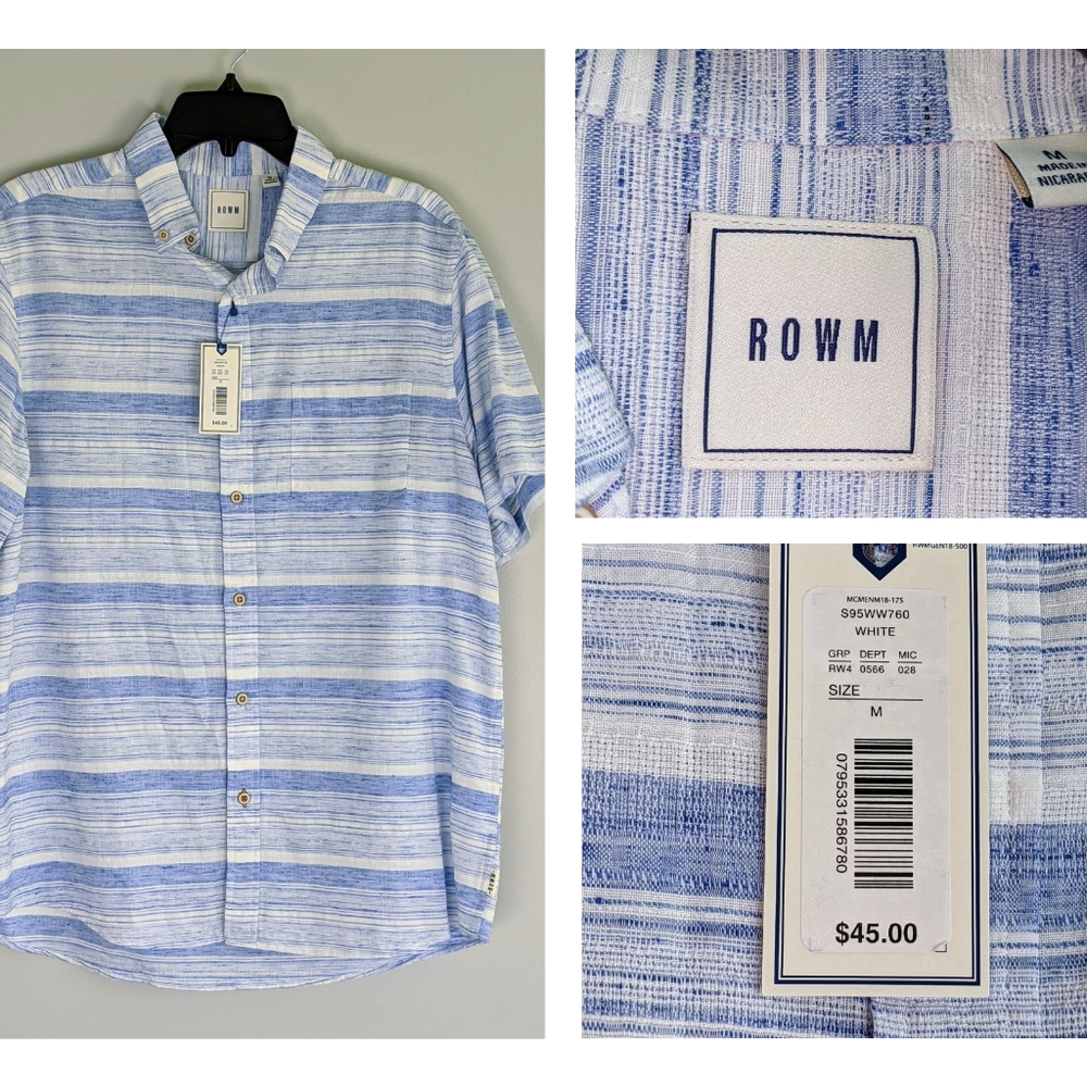 ROWM Men's M Short Sleeve Shirt NWT